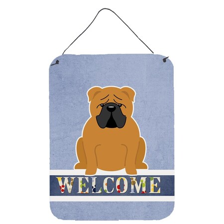 Carolines Treasures English Bulldog Red Welcome Wall or Door Hanging Prints BB5703DS1216